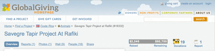 Saverge Tapir project at Rafiki